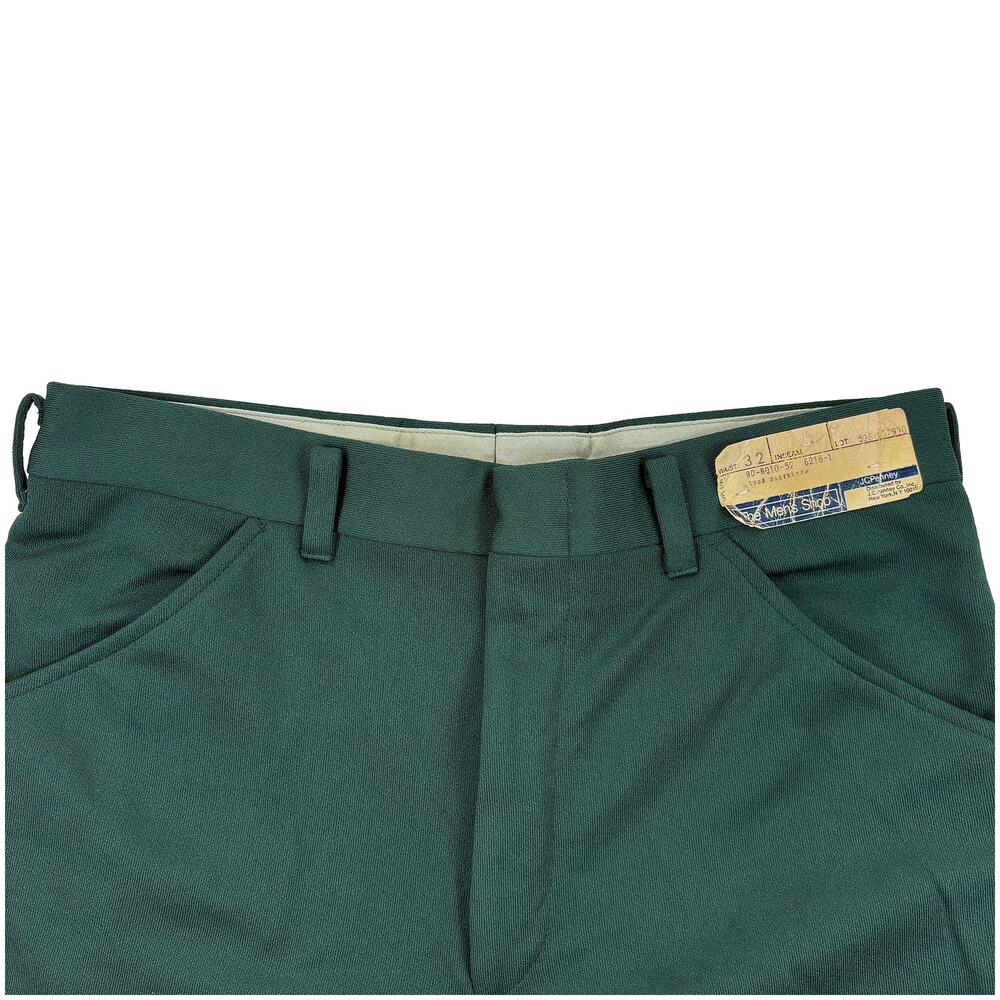 NWT Vintage 70s JC Penney Mens 7" Shorts Sz 32 Green Deadstock Tailored Retro - Picture 3 of 8